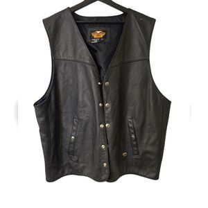 Harley Davidson Black Leather Vest